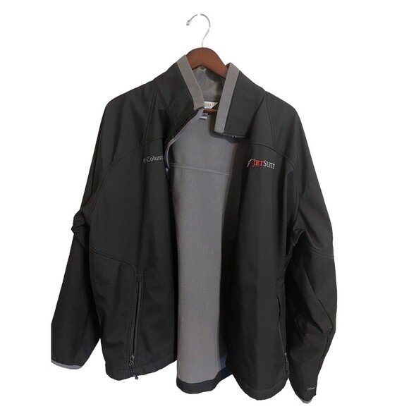 COLUMBIA Men’s Softshell Jacket Size XXL EUC Jet Suite Embroidered Company Logo - Picture 2 of 10